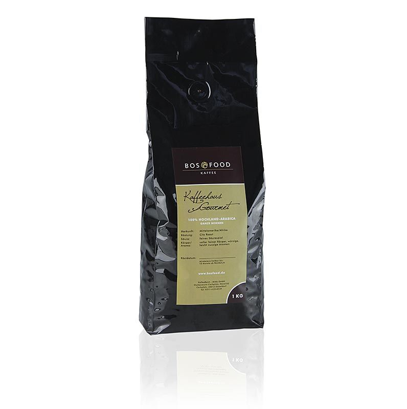 Kaffeehaus Gourmet - Kaffee, 100 % Hochlandarabica, ganze Bohnen - 1 kg - Aromatüte