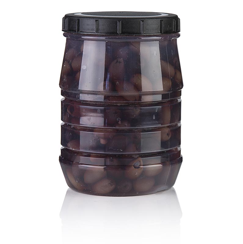 Olives negres, sense pinyol, olives Kalamata, en salmorra, Linos - 1,5 kg - Vidre