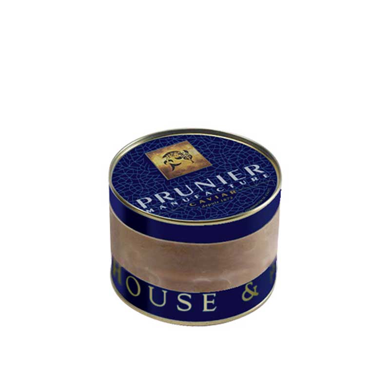 Prunier Caviar Malossol Caviar Housesta ja Prunier (Acipenser baerii) - 125 g - Alkuperainen pelti kumilla