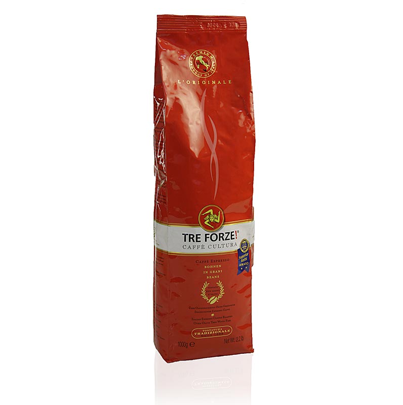 Espresso - TRE FORZE! aus Sizilien, ganze Bohnen, über Olivenholzfeuer geröstet - 1 kg - Aromatüte Espresso - TRE FORZE! aus Sizilien, ganze Bohnen, über Olivenholzfeuer geröstet - 1 kg - Aromatüte
