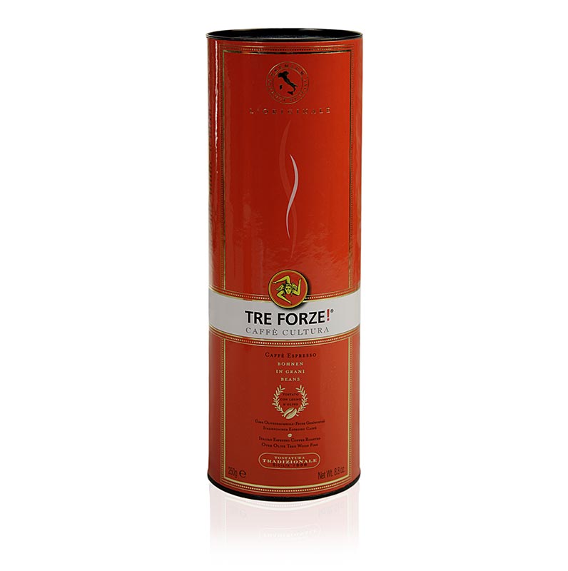 Espresso - TRE FORZE! aus Sizilien, ganze Bohnen, über Olivenholzfeuer geröstet - 250 g - Aromabox Espresso - TRE FORZE! aus Sizilien, ganze Bohnen, über Olivenholzfeuer geröstet - 250 g - Aromabox