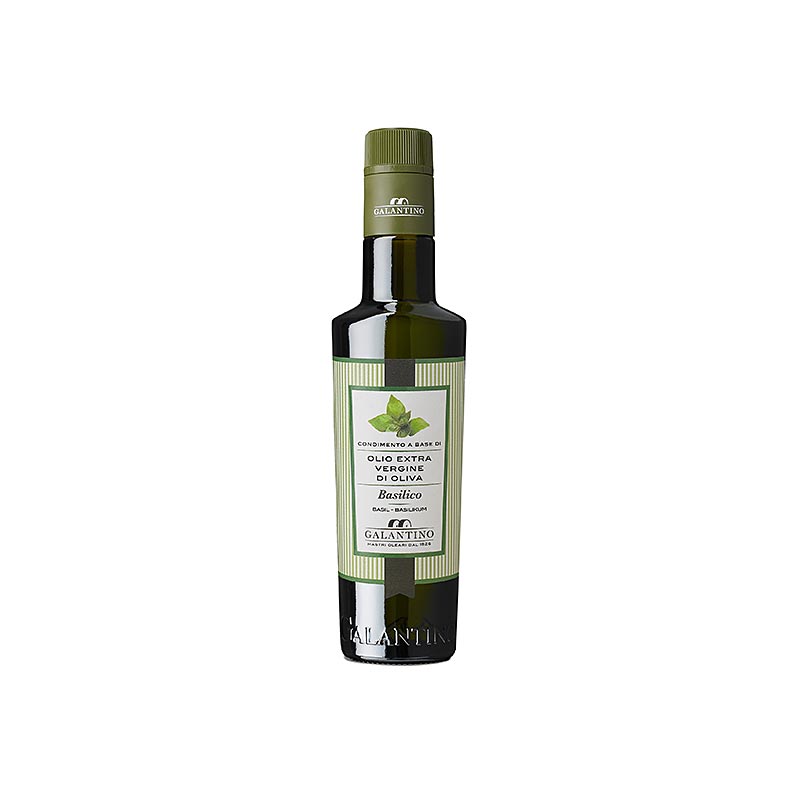 Olio extra vergine di oliva, Galantino al basilico - Basilicolio - 250 ml - Bottiglia