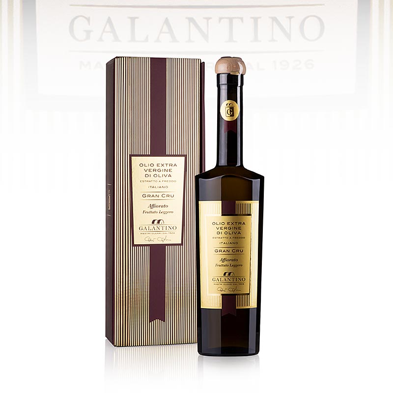 Aceite de oliva virgen extra Galantino Gran Cru Affiorato, delicadamente afrutado - 500ml - Botella