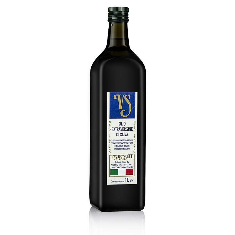 Aceite de oliva virgen extra, Vasco Sassetti, 0,2% de acidez - 1 litro - Botella