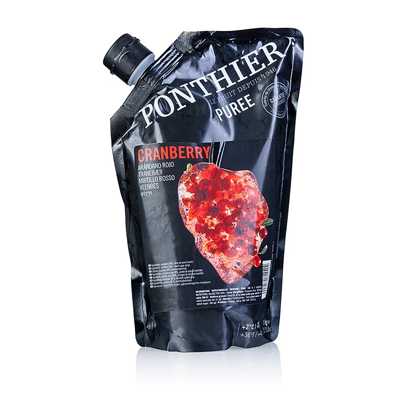 Pure de cranberry, 12% de acucar, Ponthier - 1 kg - bolsa