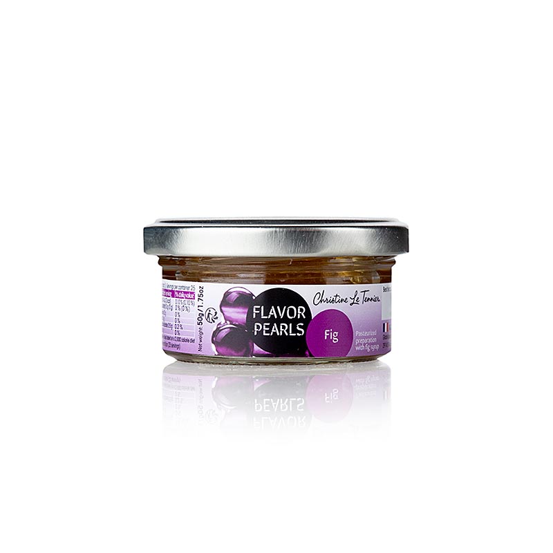 Caviar de fruta figo, perola tamanho 5mm, esferas, Les Perles - 50g - Vidro