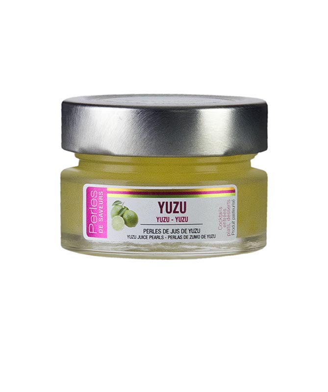 Kaviar buah Yuzu, saiz mutiara 5mm, sfera, Les Perles - 50g - kaca