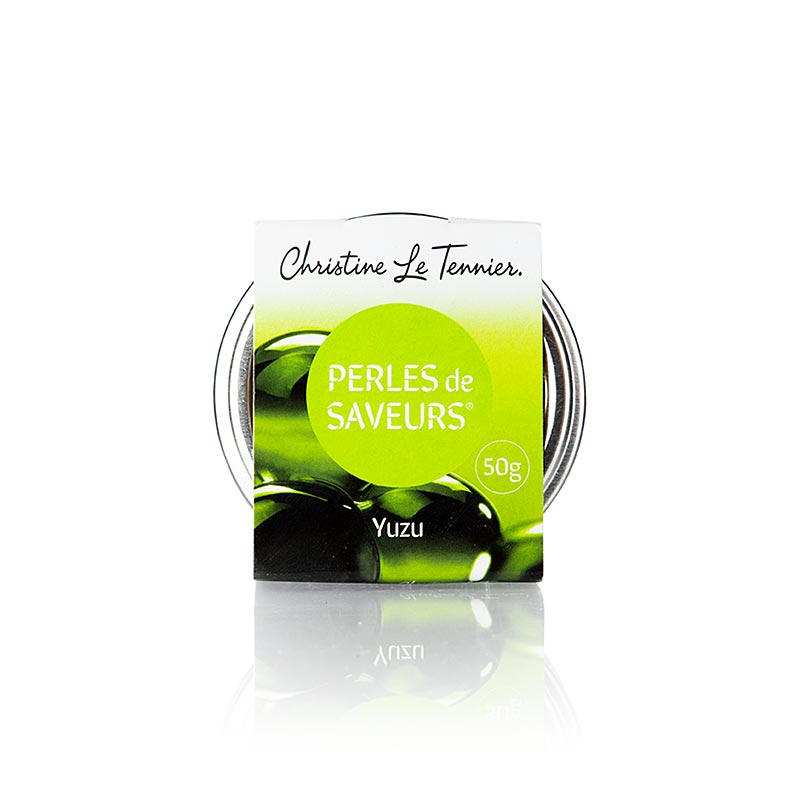 Fruktkaviar Yuzu, perlestoerrelse 5mm, kuler, Les Perles - 50 g - Glass