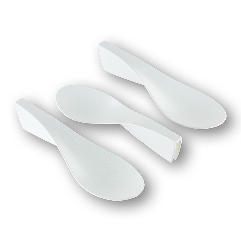 Stoviglie per finger food, cucchiaio in plastica, bianco, manico piccolo, testa grande - 200 pezzi - Cartone