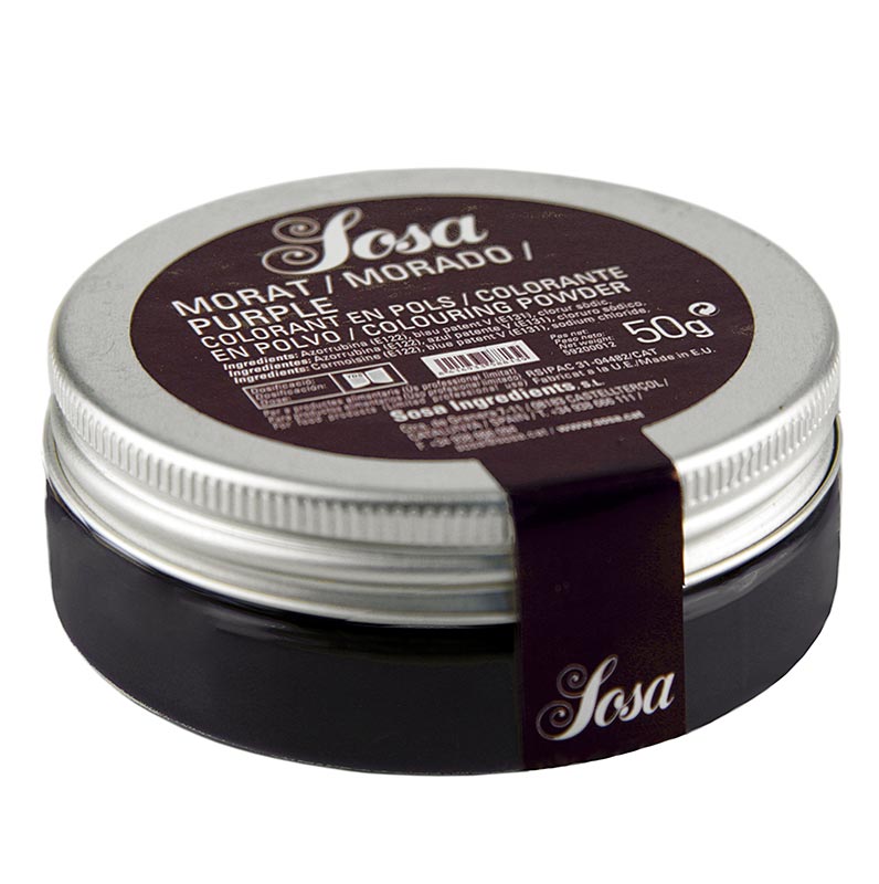 Lebensmittelfarbe, violett, wasserlösliches Puder, Sosa - 50 g - Pe-dose Lebensmittelfarbe, violett, wasserlösliches Puder, Sosa - 50 g - Pe-dose