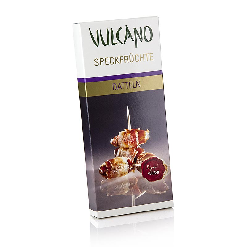 Datteri al bacon VULCANO, bacon e datteri premium, dalla Stiria - 120 g - scatola