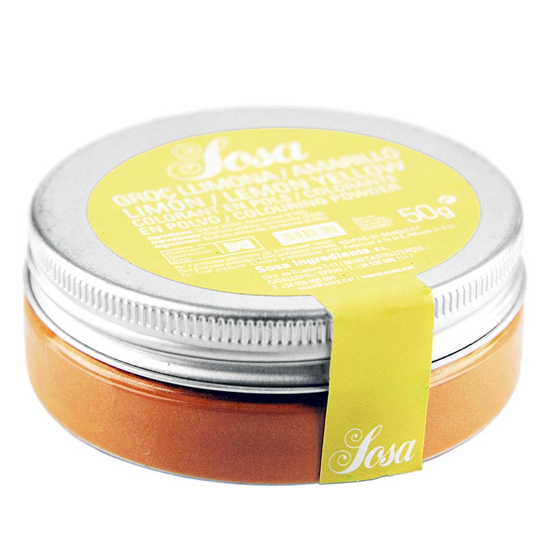 Lebensmittelfarbe, zitronengelb, wasserlösliches Puder, Sosa - 50 g - Pe-dose Lebensmittelfarbe, zitronengelb, wasserlösliches Puder, Sosa - 50 g - Pe-dose