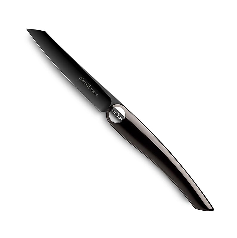 Canivete dobravel Nesmuk Janus (pasta), 202 mm (115 mm fechado), laca piano marrom - 1 pedaco - caixa