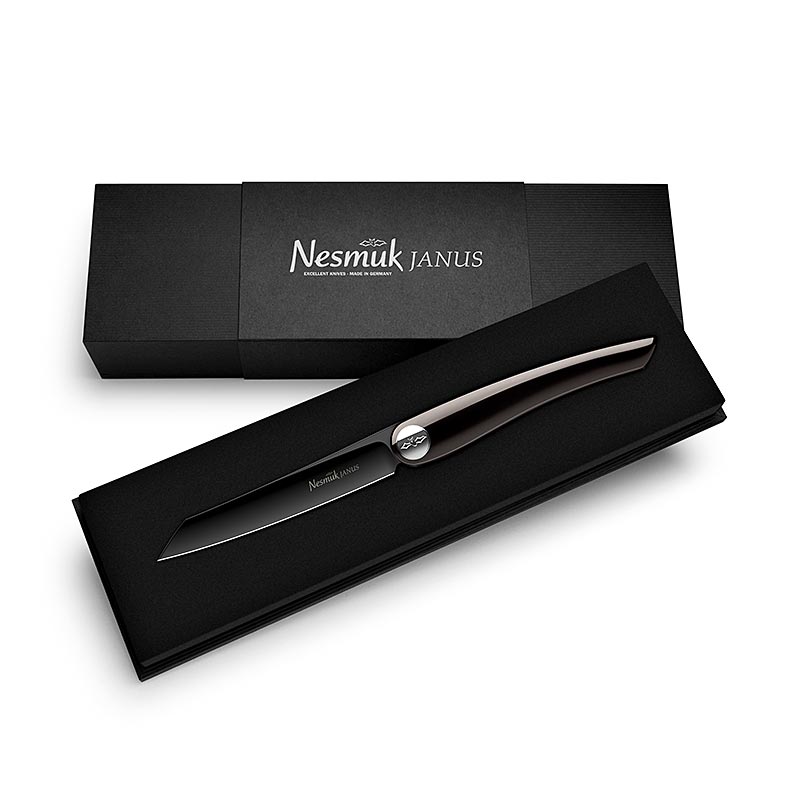 Canivete dobravel Nesmuk Janus (pasta), 202 mm (115 mm fechado), laca piano marrom - 1 pedaco - caixa