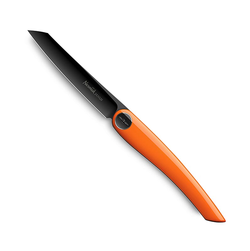 Nesmuk Janus fallkniv (mapp), 202mm (115mm stangd), orange pianolack - 1 del - lada