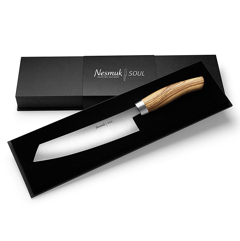 Ganivet de xef Nesmuk Soul 3.0, 180 mm, virola d`acer inoxidable, manec de fusta d`olivera - 1 peca - Caixa Ganivet de xef Nesmuk Soul 3.0, 180 mm, virola d`acer inoxidable, manec de fusta d`olivera - 1 peca - Caixa