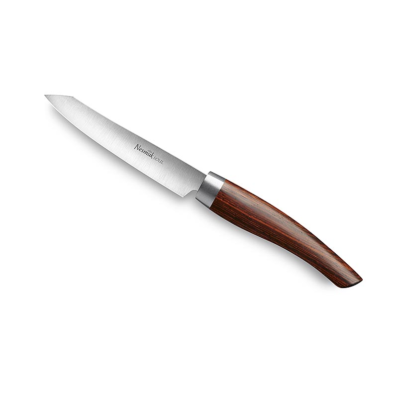 Cuchillo de oficina / pelador Nesmuk Soul 3.0, 90 mm, virola de acero inoxidable, mango Cocobolo - 1 pieza - caja