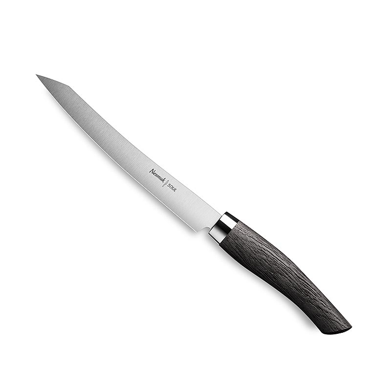 Nesmuk Soul 3.0 Slicer, 160 mm, hylse i rustfritt stal, handtak av myr eik - 1 stk - eske Nesmuk Soul 3.0 Slicer, 160 mm, hylse i rustfritt stal, handtak av myr eik - 1 stk - eske
