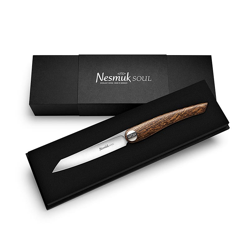 Coltello pieghevole Nesmuk Soul (folder), 202mm (115mm chiuso), manico Bocote - 1 pezzo - scatola