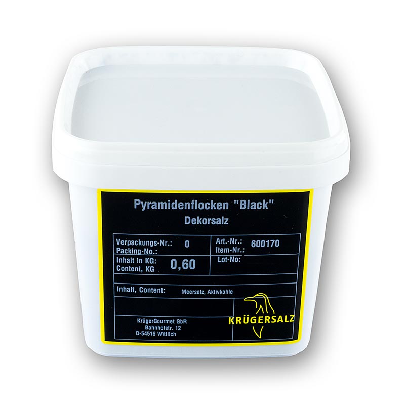 Svart dekorativt salt i pyramidform, Petros, Cypern - 600 g - Pe hink