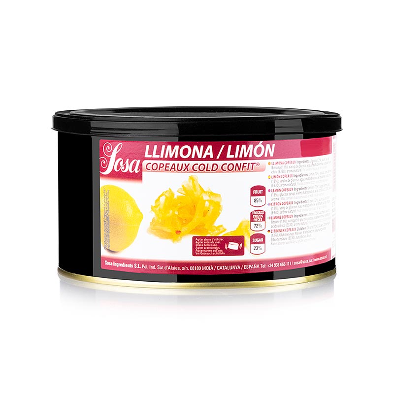 Sosa Cold Confit - strisce di scorza di limone (scorza) (37785) - 1,25 kg - Secchio Pe