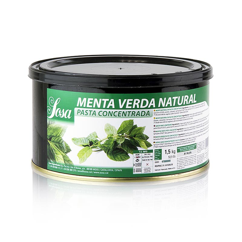 Pasta Sosa - menta, verde, aromatizada - 1,5 kilos - poder