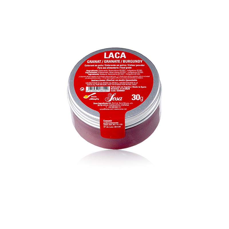 Pewarna makanan sosa, bubuk, merah garnet / merah anggur, larut dalam lemak - 30 gram - Bisa Pewarna makanan sosa, bubuk, merah garnet / merah anggur, larut dalam lemak - 30 gram - Bisa