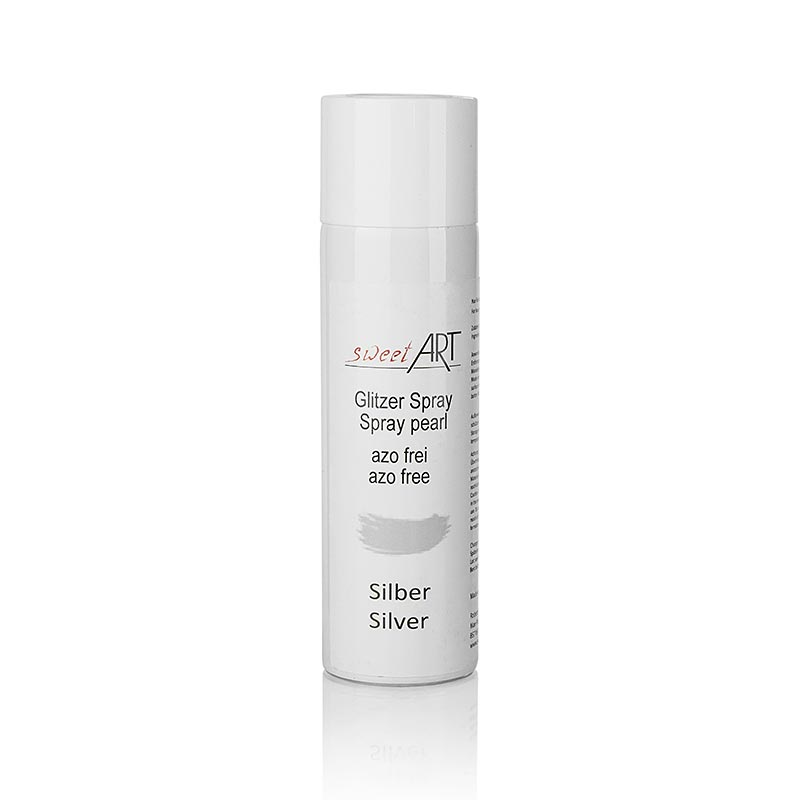 Glitter spray, kiiltava hopea, Sweet Art - 250 ml - Suihkepurkki