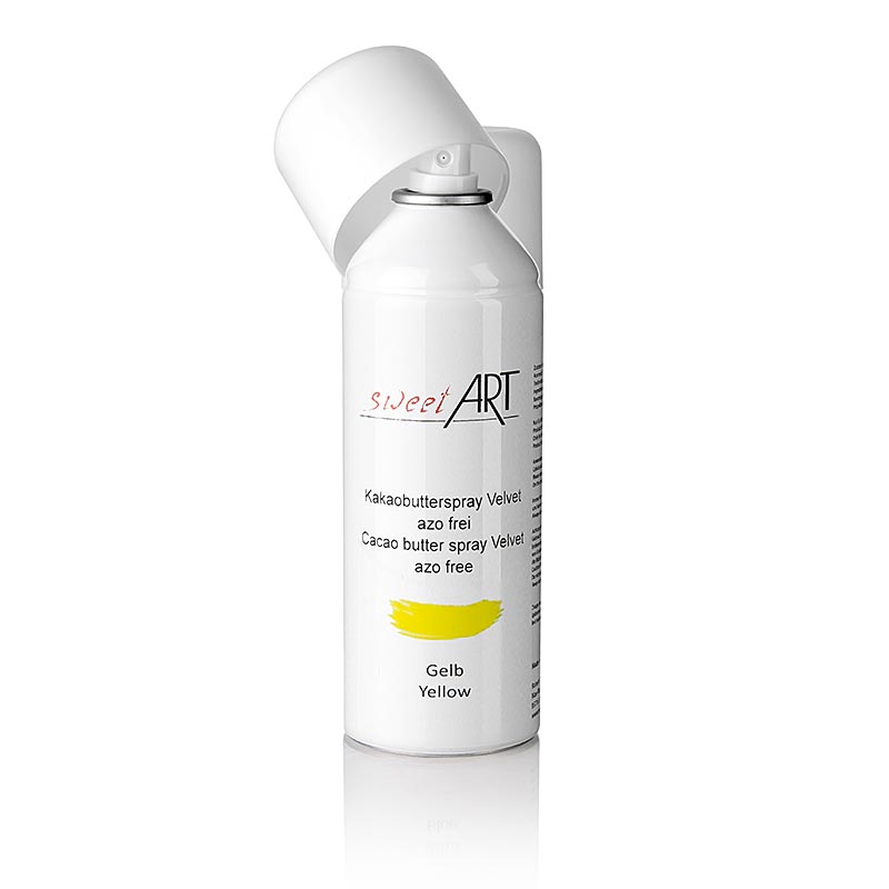 Kakaosmorspray, sammetseffekt, gul, Sweet Art - 400 ml - Sprejburk