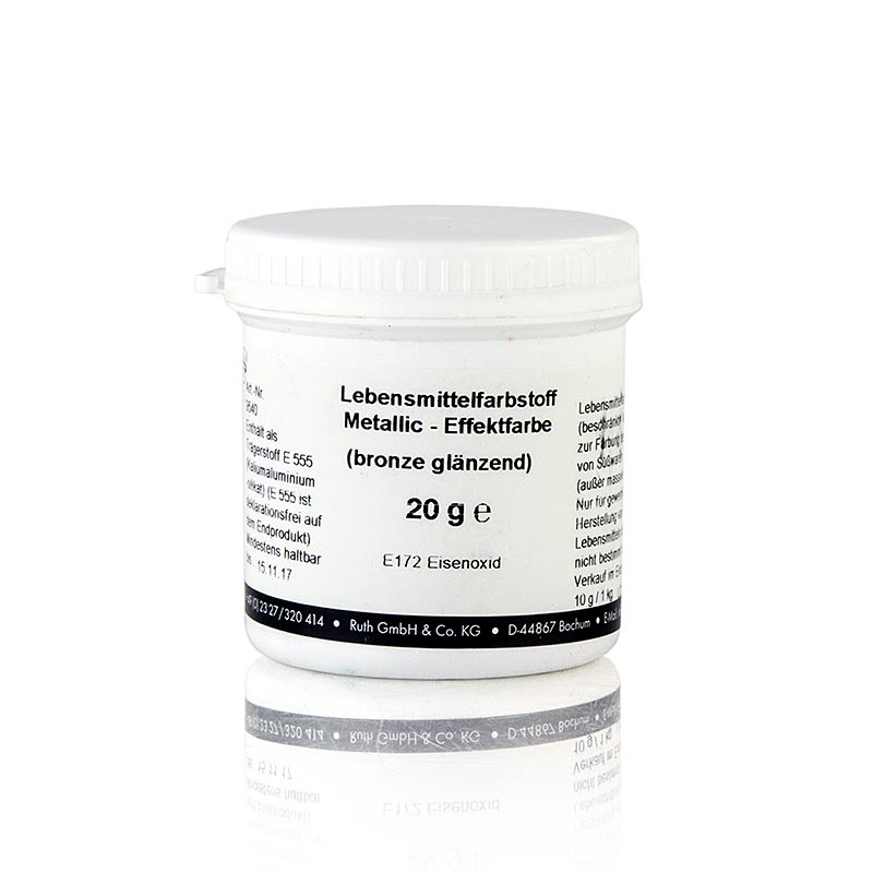 Elintarvikevarijauhe, metallinen pronssi, kiiltava ja kimalteleva pronssiefekti, Ruth - 20 g - Pe voi Elintarvikevarijauhe, metallinen pronssi, kiiltava ja kimalteleva pronssiefekti, Ruth - 20 g - Pe voi