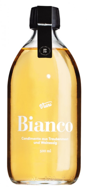 BIANCO - Condimento Bianco, valkoviinietikasta ja rypaleen puristemehusta valmistettu kastike, Viani - 500 ml - Pullo