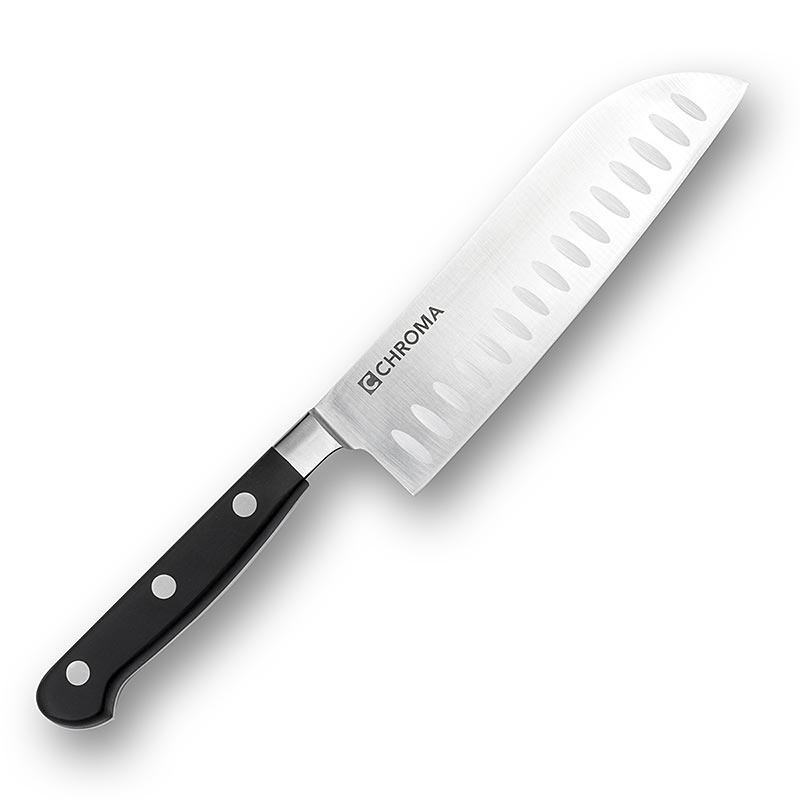 Chroma Tradition T-15 Santoku mit Kullenschliff, 17,1cm - 1 St - Schachtel Chroma Tradition T-15 Santoku mit Kullenschliff, 17,1cm - 1 St - Schachtel
