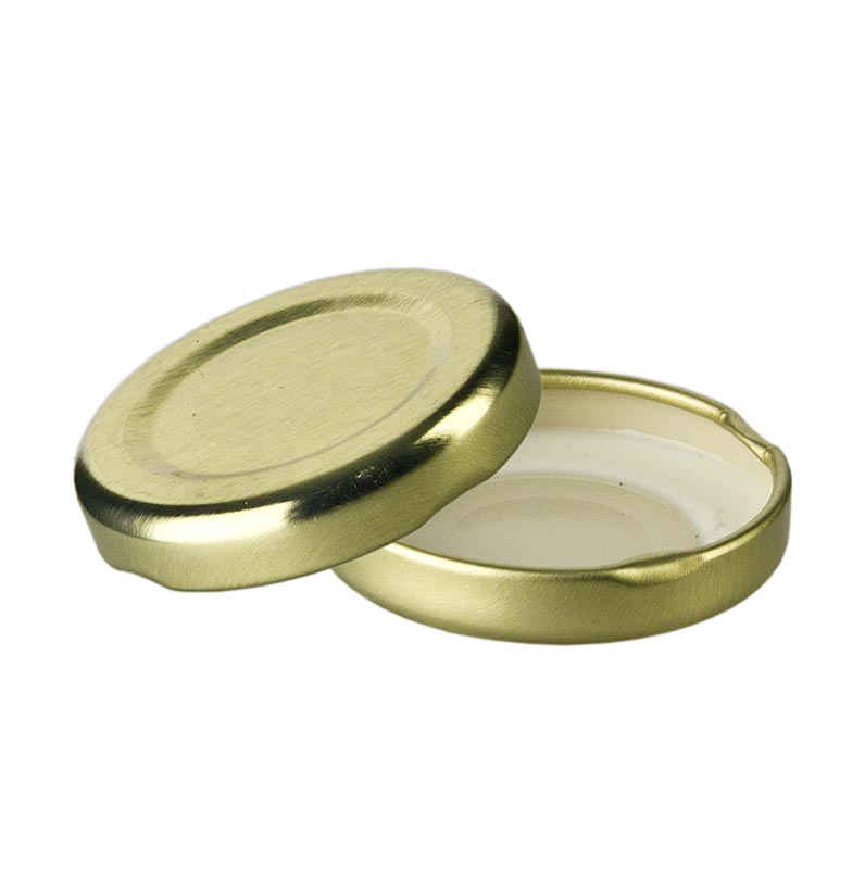 Tutup, emas, untuk kaca heksagonal, 43mm, 45,47,53 ml - 1 buah - Longgar