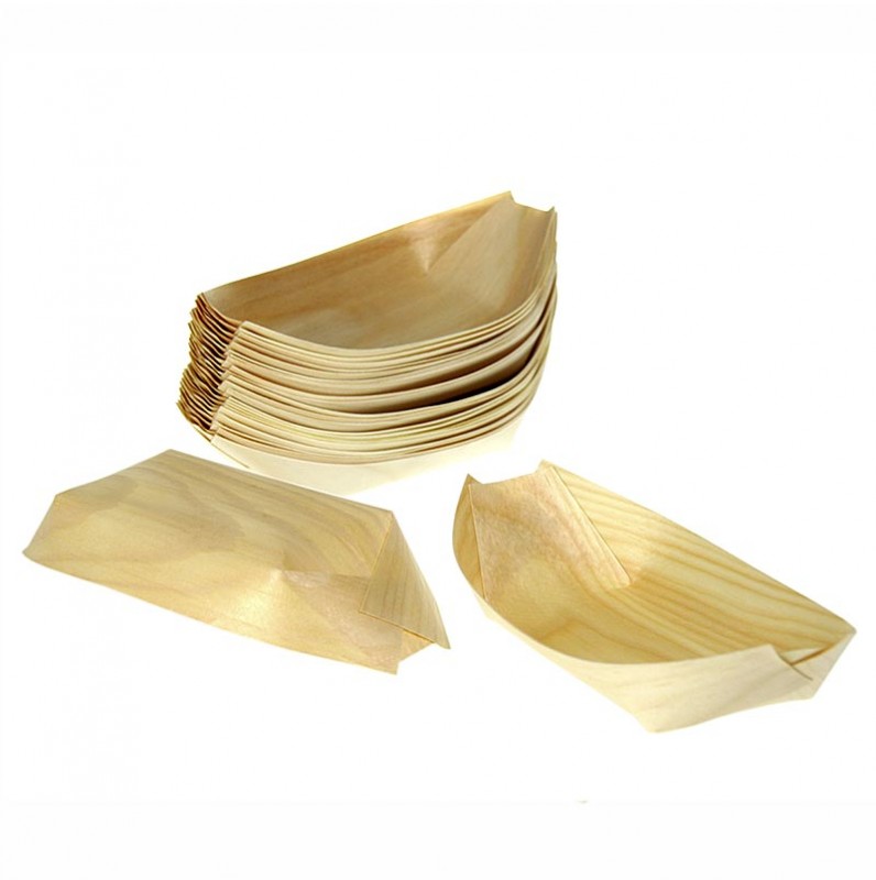 Vaixell de fusta d`un sol us, 31,5 cm, resistent a la calor fins a 180° C - 50 peces - paper d`alumini Vaixell de fusta d`un sol us, 31,5 cm, resistent a la calor fins a 180° C - 50 peces - paper d`alumini