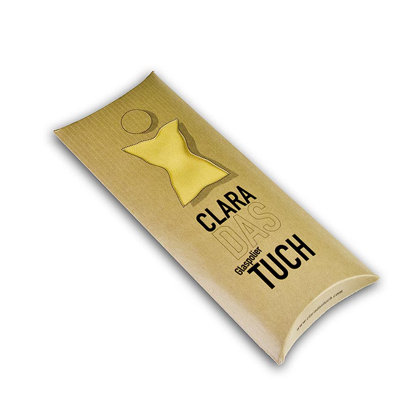 Kain penggilap kaca Clara, diperbuat daripada microfiber, kuning - 1 keping - kadbod