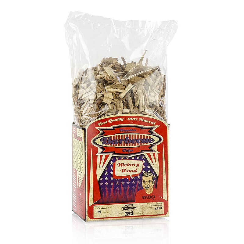 Grill BBQ - hickory wood smoking chips - 1 kg - bag