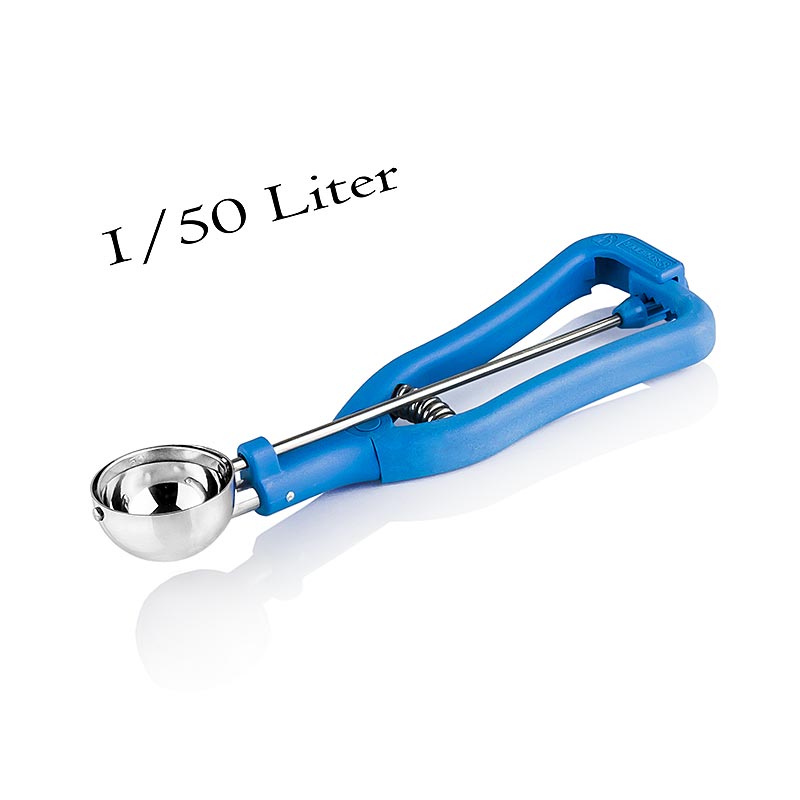 Colher para sorvete 1 / 50 litro, Ø 42 mm, 20 cm de comprimento, aco inoxidavel / plastico - 1 pedaco - Solto