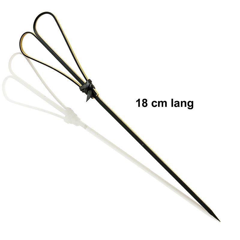 Bambusspyd, med hjerte, sort, 18 cm - 100 stykker - bag