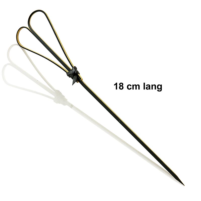 Bambusspjot, medh hjarta, svart, 18 cm - 100 stykki - taska