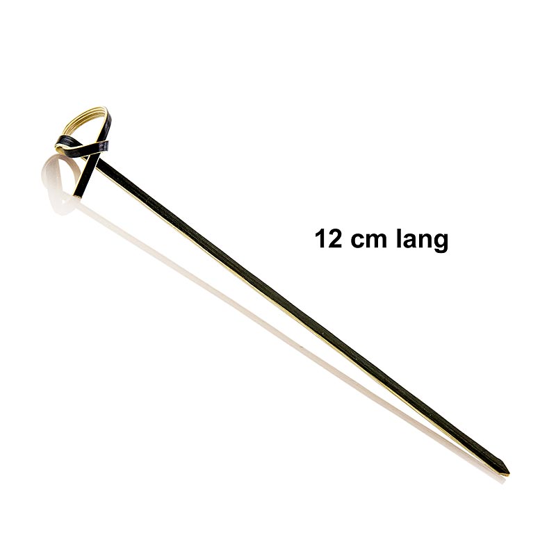 Bambusspyd, med knutede ender, sort, 12 cm - 250 stykker - bag Bambusspyd, med knutede ender, sort, 12 cm - 250 stykker - bag