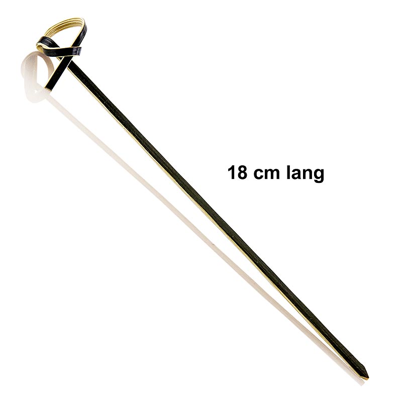 Bambusspjot, medh hnyttum endum, svartir, 18 cm - 250 stykki - taska