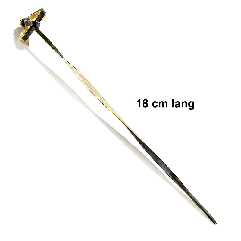 Espetos de bambu, com pontas com nos, torcidos, pretos, 18 cm - 250 pecas - bolsa Espetos de bambu, com pontas com nos, torcidos, pretos, 18 cm - 250 pecas - bolsa