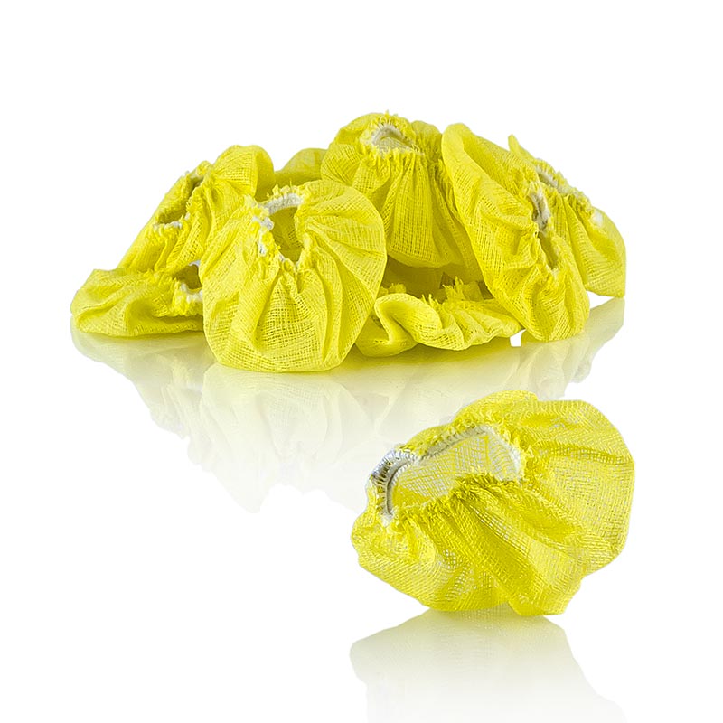 The Original Lemon Stretch Wraps - handuk saji lemon, kuning dengan karet gelang - 100 buah - tas