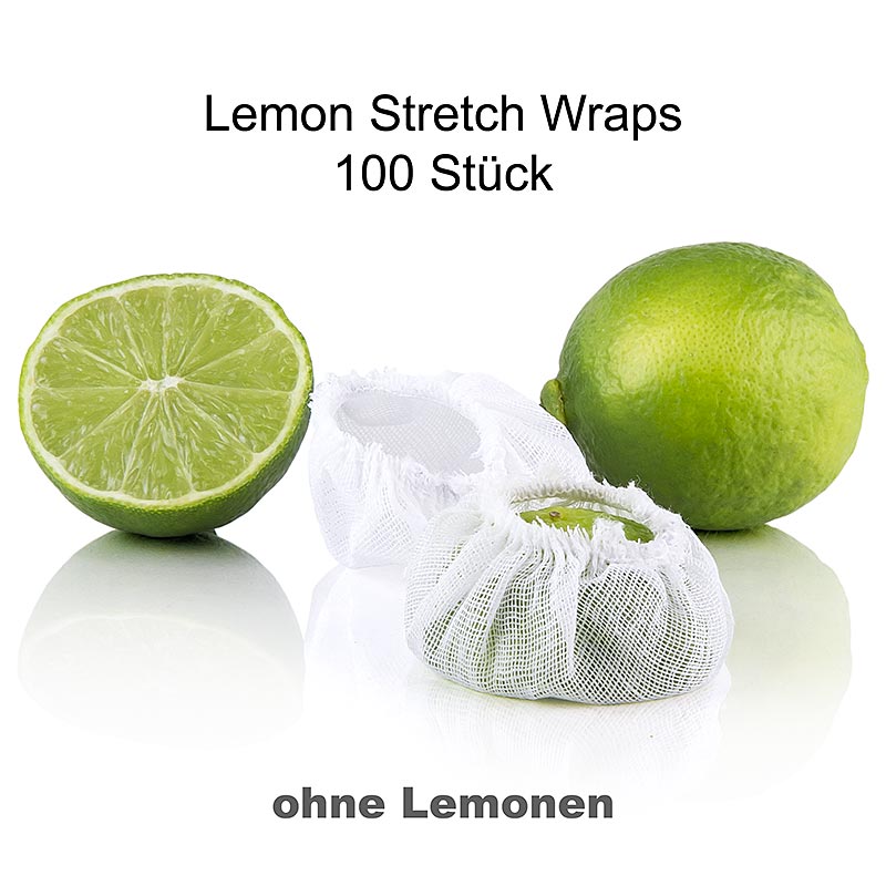 The Original Lemon Stretch Wraps - sitronu handklaedhi, hvitt medh teygju - 100 stykki - taska