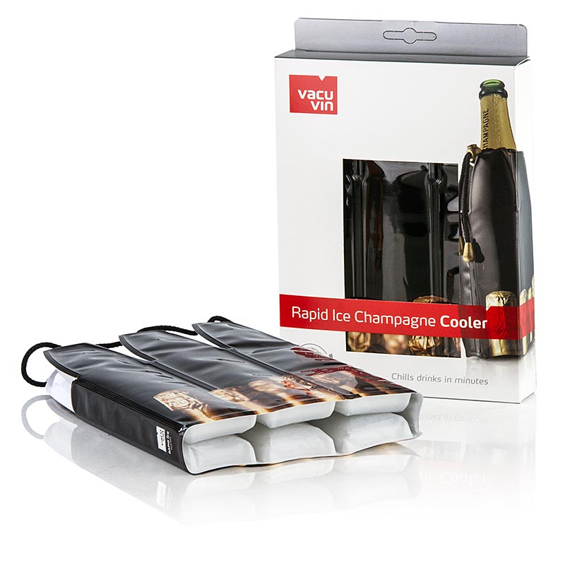 Manga de resfriamento Vacu Vin para garrafas de champanhe, preta - 1 pedaco - Solto