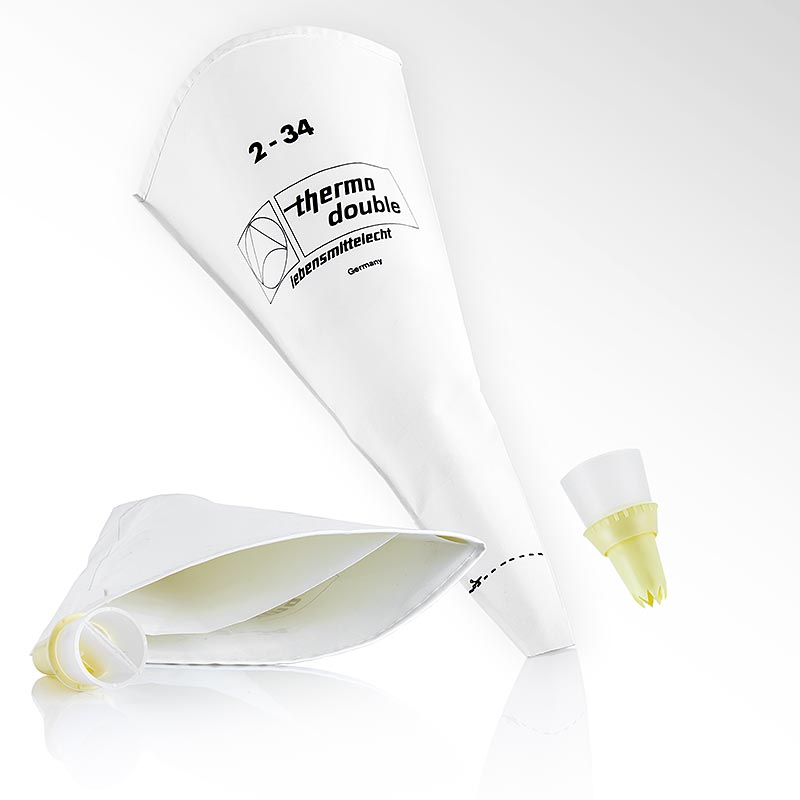 Sproeytepose, med 2 kamre, nr. 2, 34 cm, inkl. dobbel tupp - 1 stk - folie