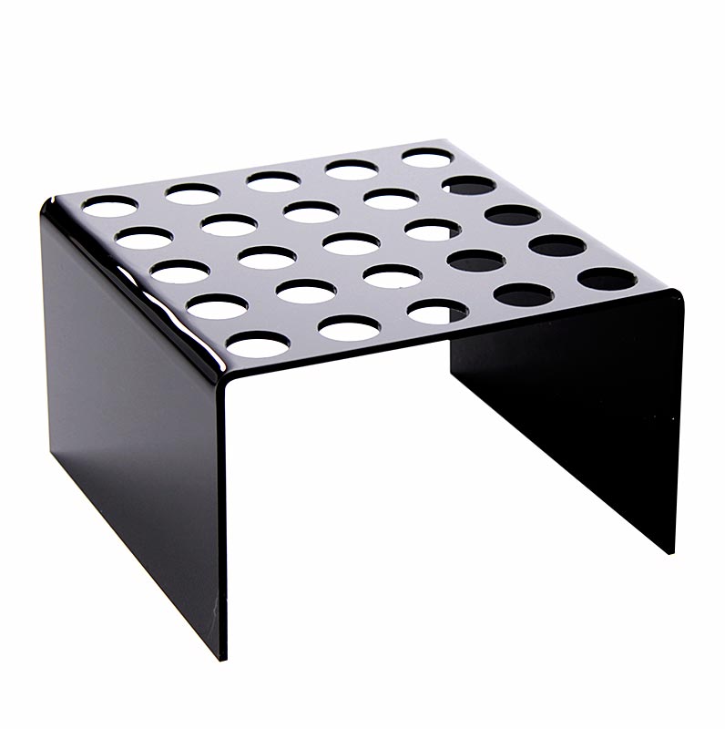 Tempat kerucut wafel mini, kaca plexiglass hitam, 16x16x10cm, untuk 25 kerucut - 1 buah - Longgar