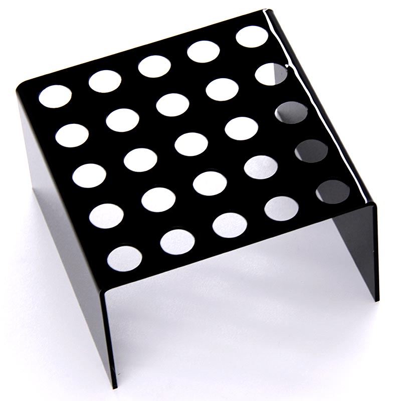 Mini soporte para conos de gofre, plexiglas negro, 16x16x10 cm, para 25 conos - 1 pieza - Perder