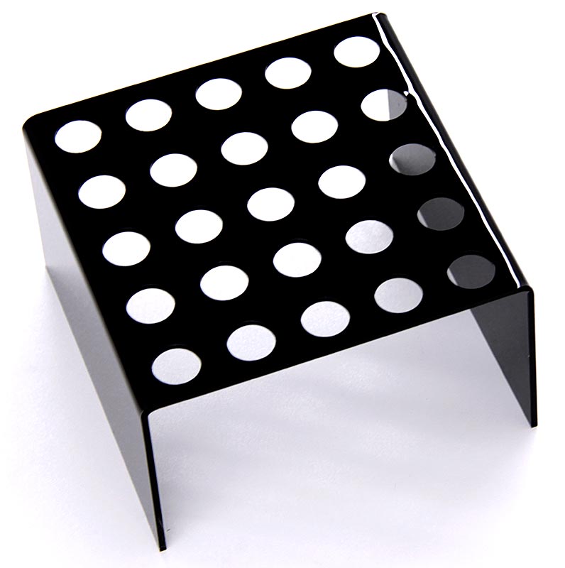 Mini vaffelkjegleholder, sort plexiglass, 16x16x10cm, for 25 kjegler - 1 stk - Loes Mini vaffelkjegleholder, sort plexiglass, 16x16x10cm, for 25 kjegler - 1 stk - Loes
