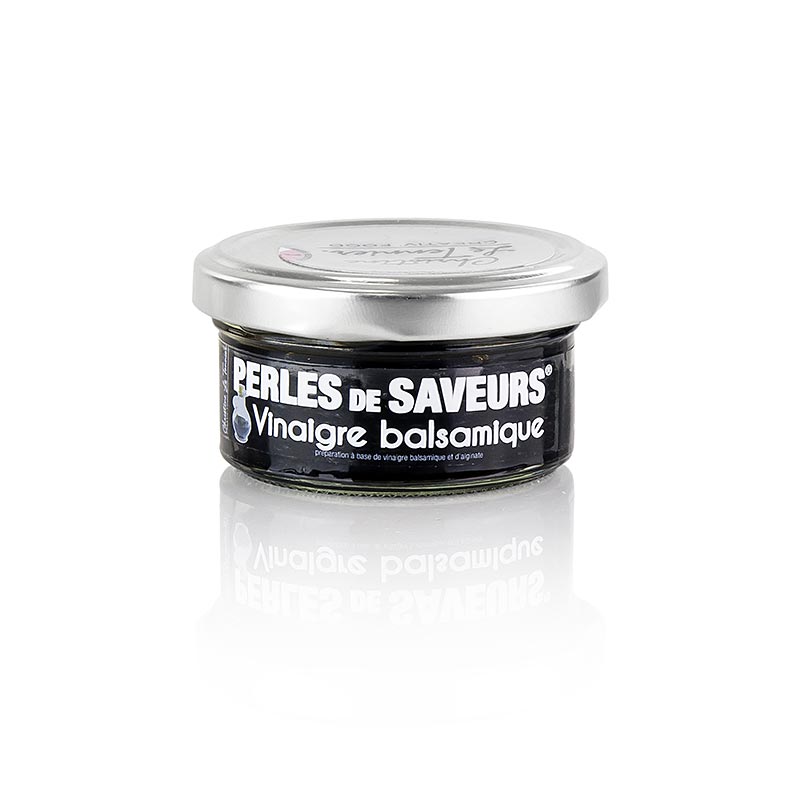 Cuka balsamic kaviar pedas, mutiara ukuran 5 mm, bulatan, Les Perles - 50 gram - Kaca